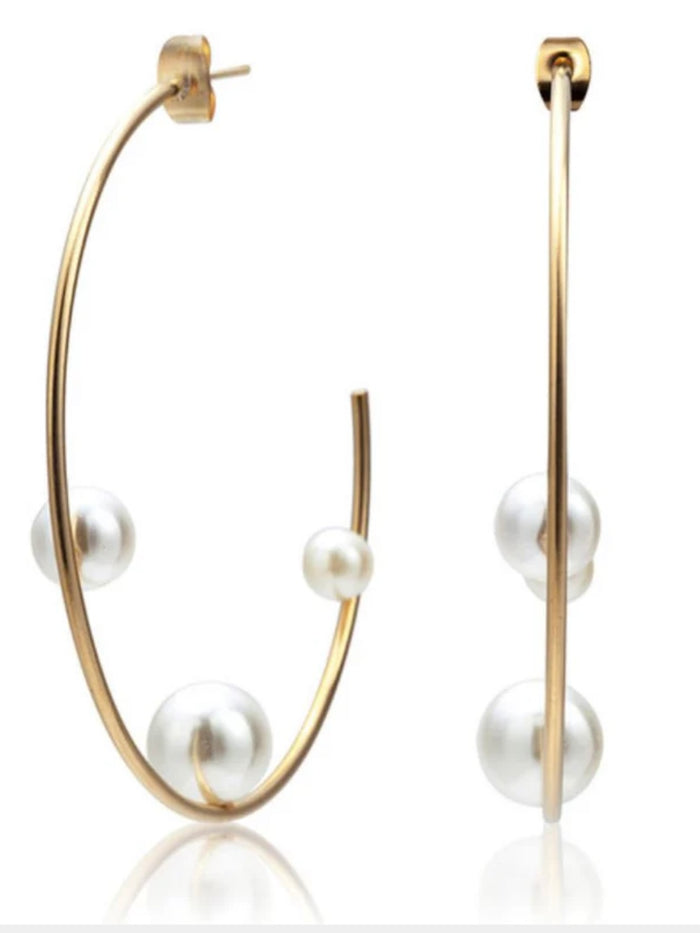 SJ Pearl bead Hoop