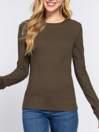 Everyday Long Sleeve Waffle Thermal Long Sleeve Top