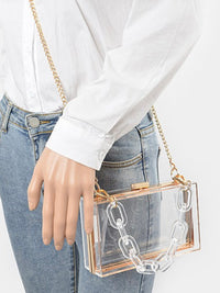 Clear Pearl Strap Clutch