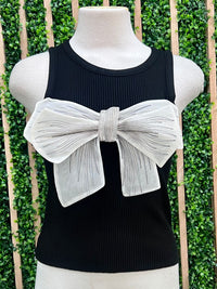 One Size Bow Detail Crop Top