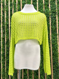 Lime Sheer Crochet Top