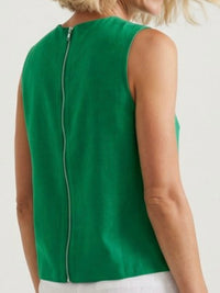 Linen Blend Sleeveless Pocket Top