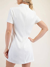 Mock Neck Short Sleeve Dress