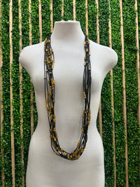 JH Recycled Wooden Beads With Rubber Necklace