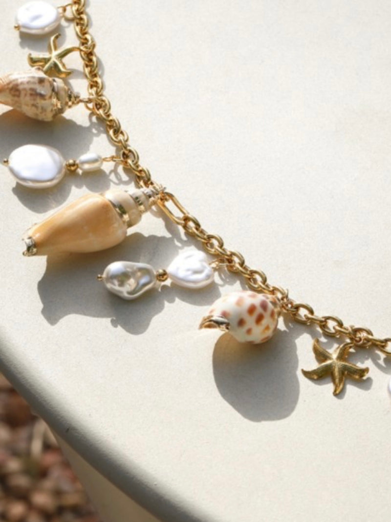 Stainless Steel Shell Pearl Waist Chain
