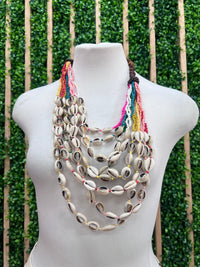 Multi Beads Shell Necklace