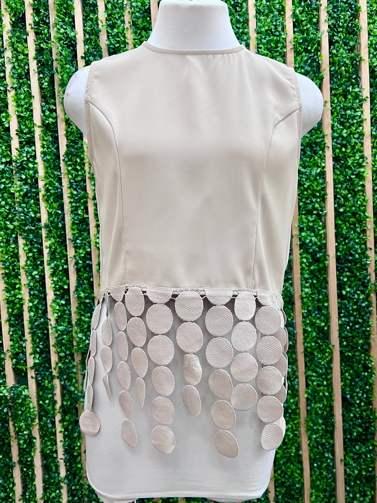 Circle Tassel Trim Sleeveless Top