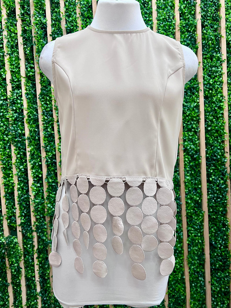 Circle Tassel Trim Sleeveless Top