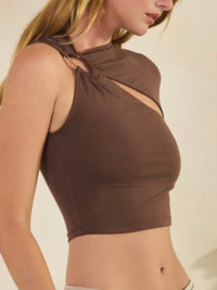 Asymmetric Ring Detail Cutout Detail Top