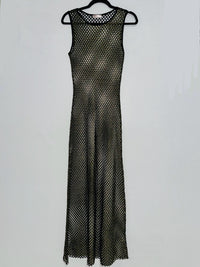 Black Gold Net Maxi Coverup Dress