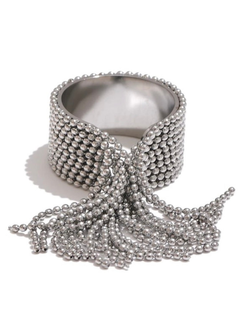 Stainless Steel Chain Tassel Ring