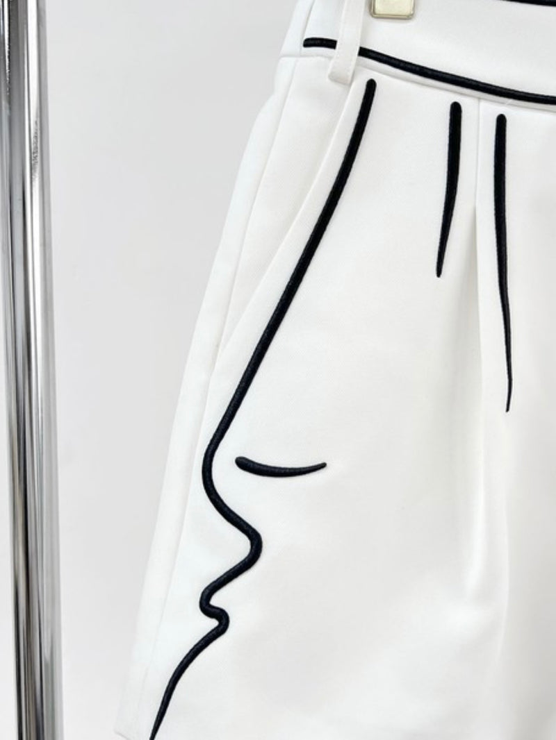 White Cartoon Graphic Shorts