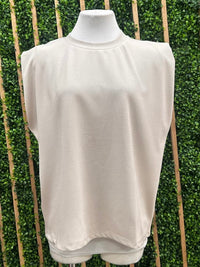 Cap Sleeve Round Neck Top