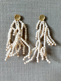 Multi Bead Coral Drop Earrings