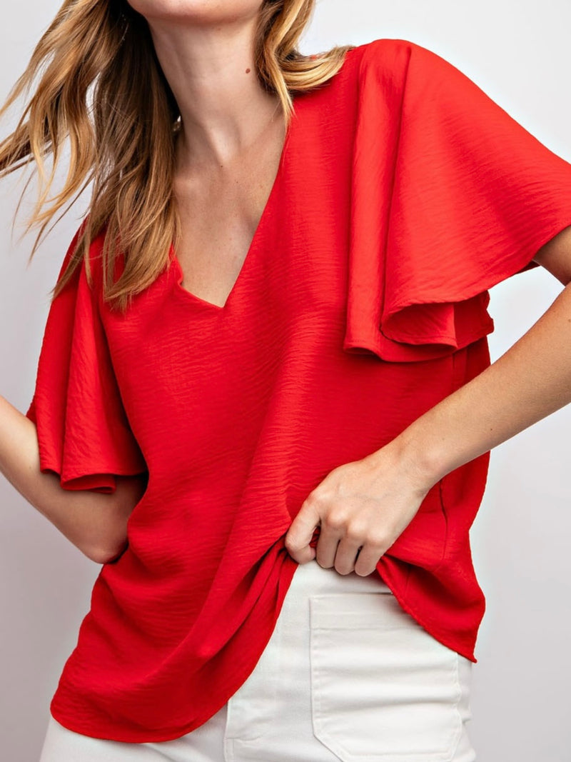 Tomato Cape Sleeve Blouse