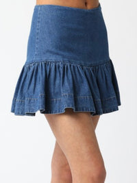 Fitted Dropwaist Denim Skirt