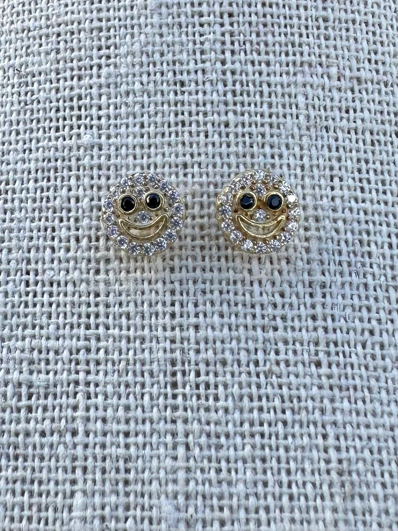 Pave Smiley Face Stud