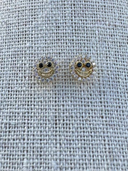 Pave Smiley Face Stud