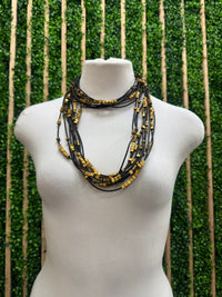 JH Recycled Wooden Beads With Rubber Necklace