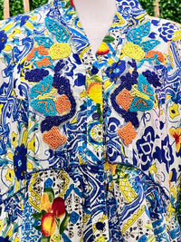 Italy Print Mix Short Dress