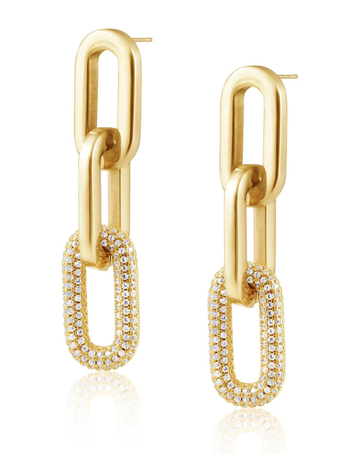 Jenna Paved Link Earrings