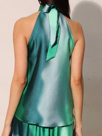 Dressy Halter Ombre Satin Top