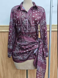 Bandana Print Button-Down Shirt and scarf