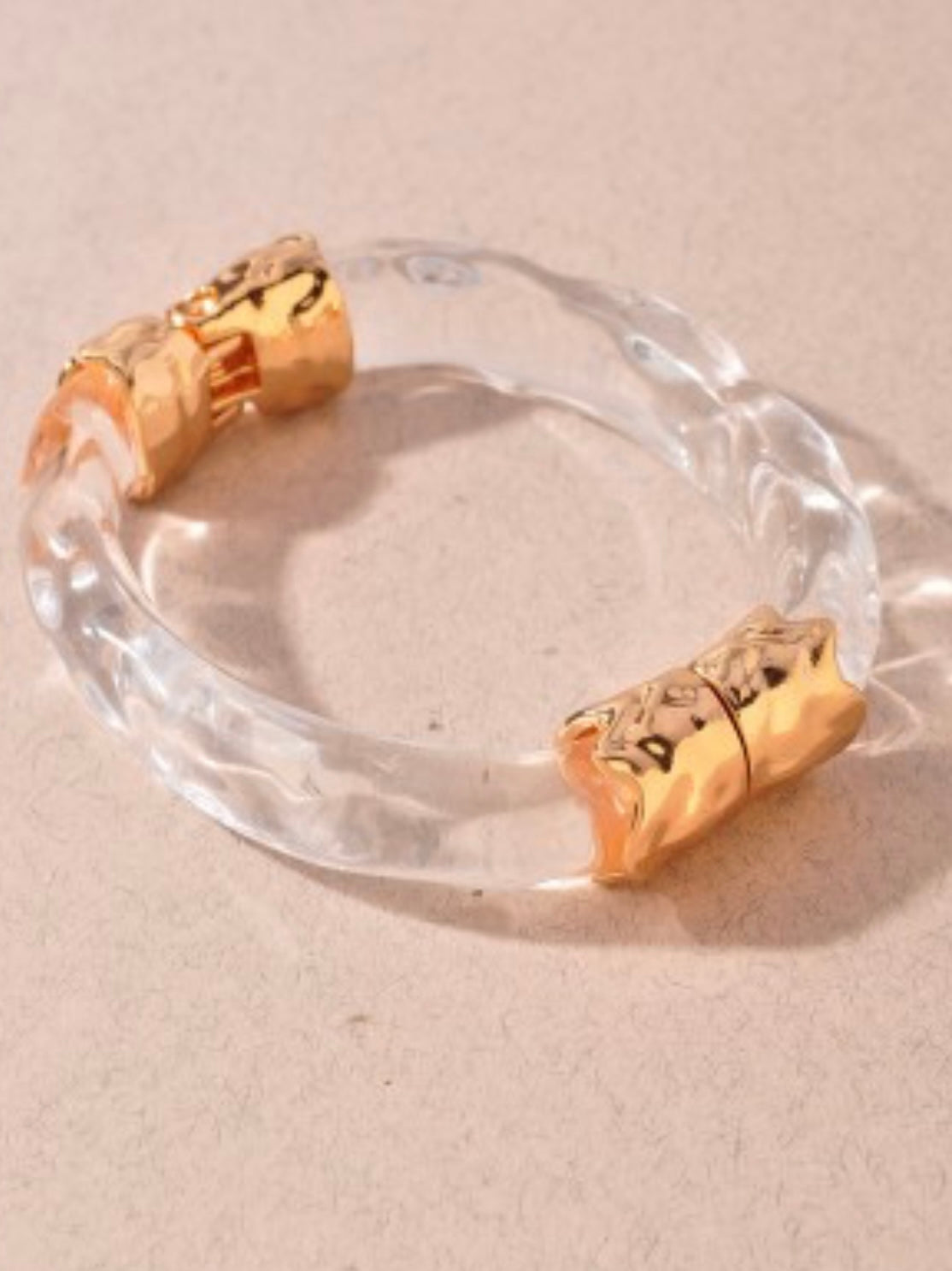 Rustic Clear Gold Detail Resin Bracelet