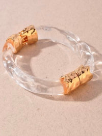 Rustic Clear Gold Detail Resin Bracelet