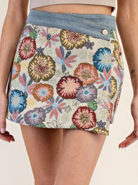 Retro FLower Wrap Skort