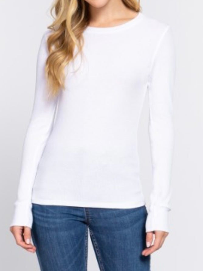 Everyday Long Sleeve Waffle Thermal Long Sleeve Top
