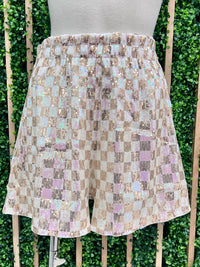 Sequin Checkers Short Pant Set