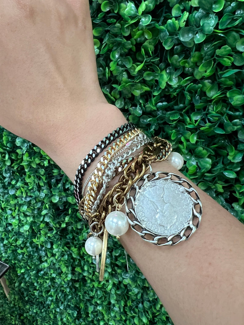 BE Bronce Multilayer Coin Bracelet