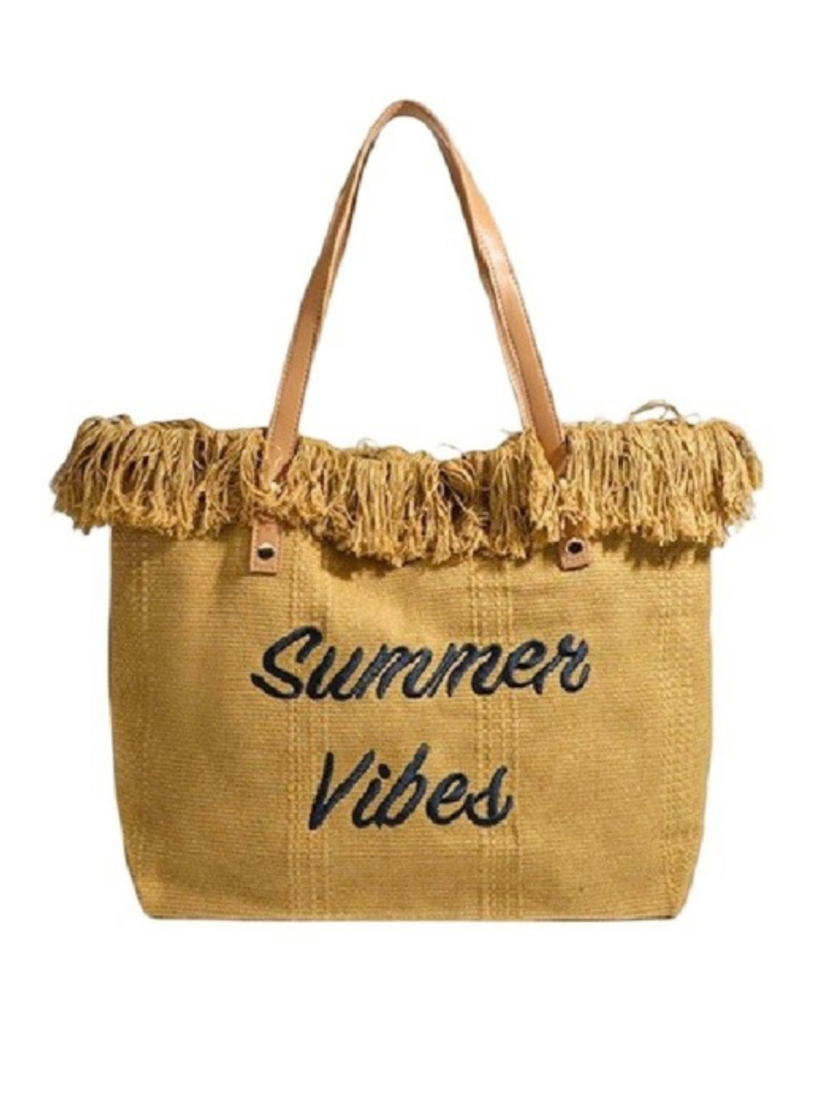 Summer Vibes Fringe Tote Bag