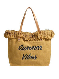 Summer Vibes Fringe Tote Bag