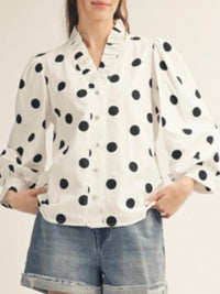 Ruffled Polka Dot Blouse