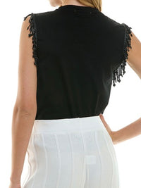 Short Fringe Trim Muscle Tee