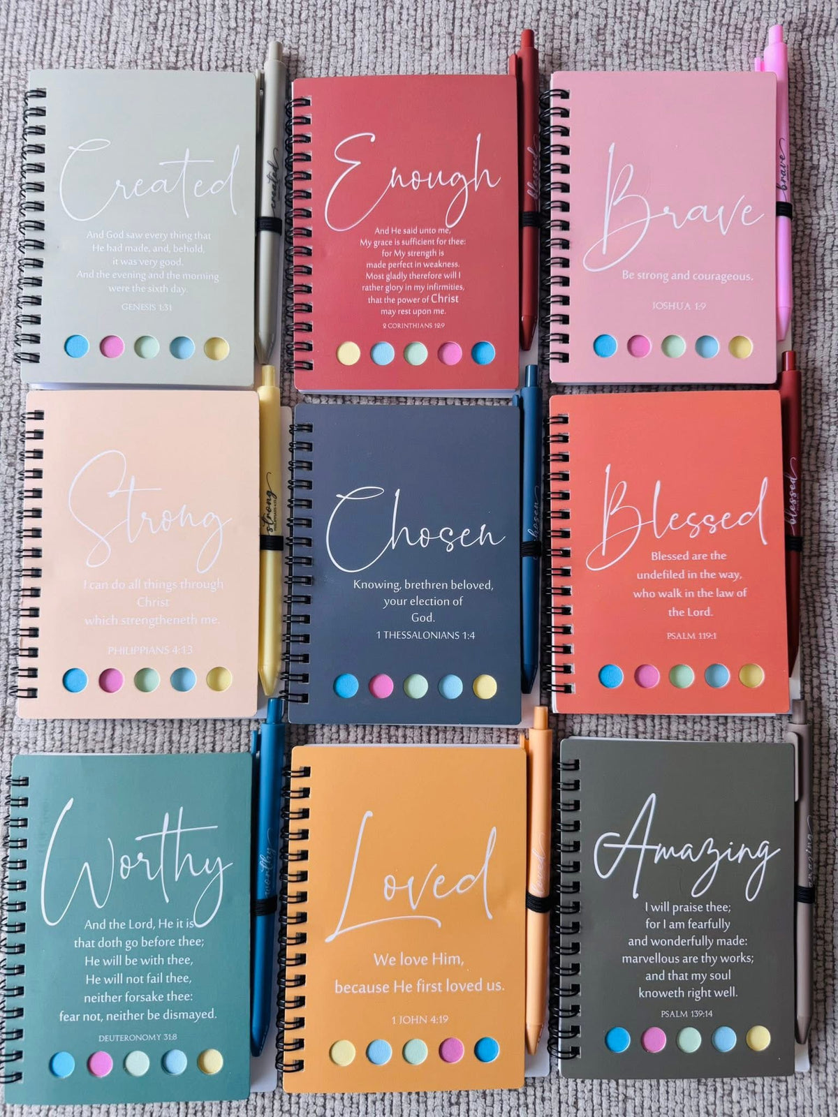 Faith Pastel Diary with Pens, Sticky Notes & Page Holder