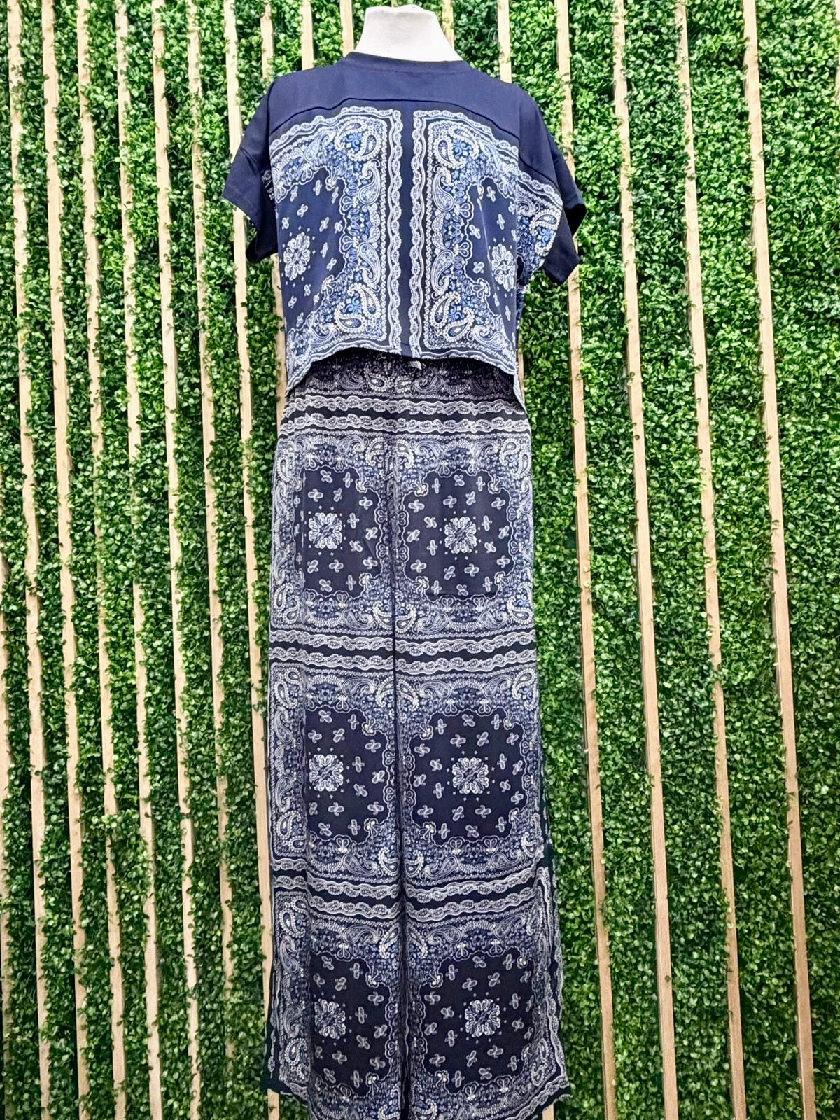 Navy Paisley Breeze Cap Sleeve Top