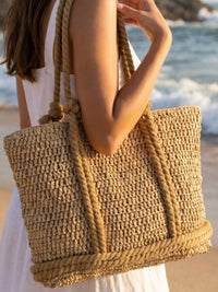 Coastal Rope Handle Straw Tote Bag