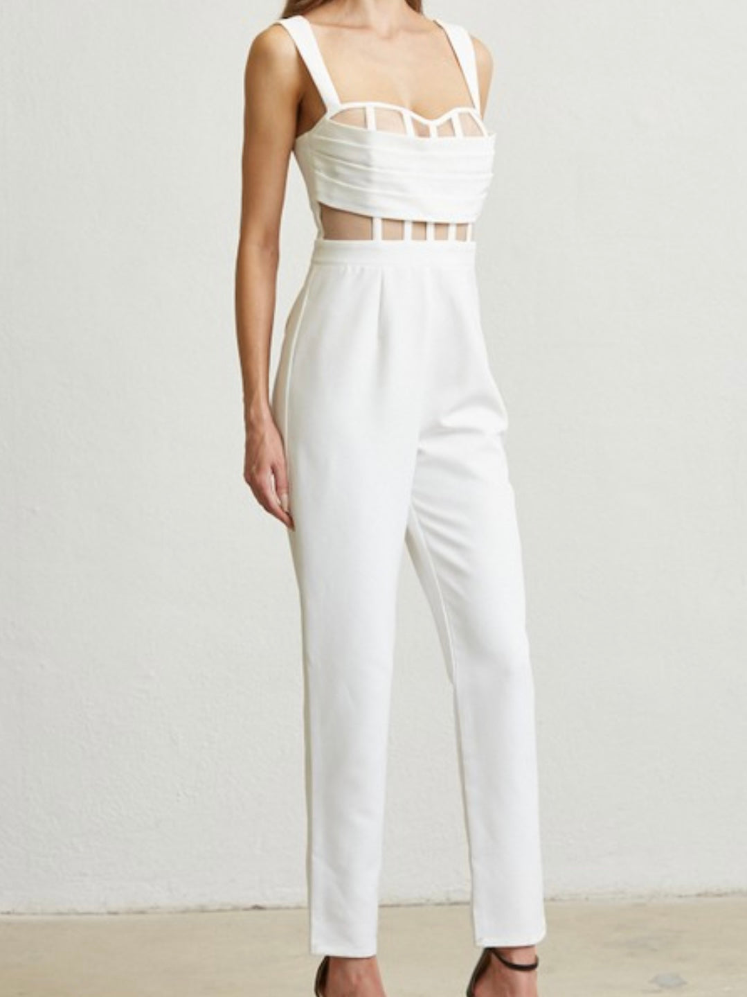 Exquisite White Bustier Jumpsuit