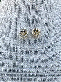 Pave Smiley Face Stud