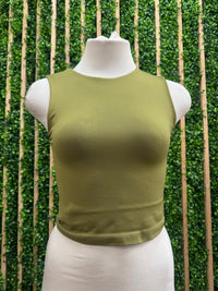 High Neck Smooth Basic Crop Top