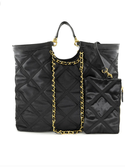 Nylon Quilted Tote Bag