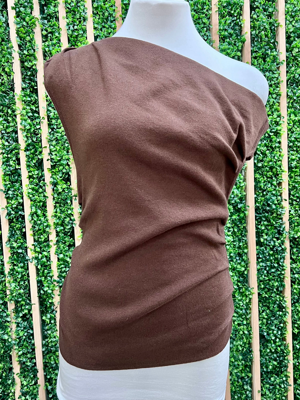 Asymmetrical Neck Sweater Top