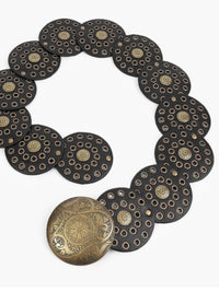 Black Large Studs Buckle Western Belt