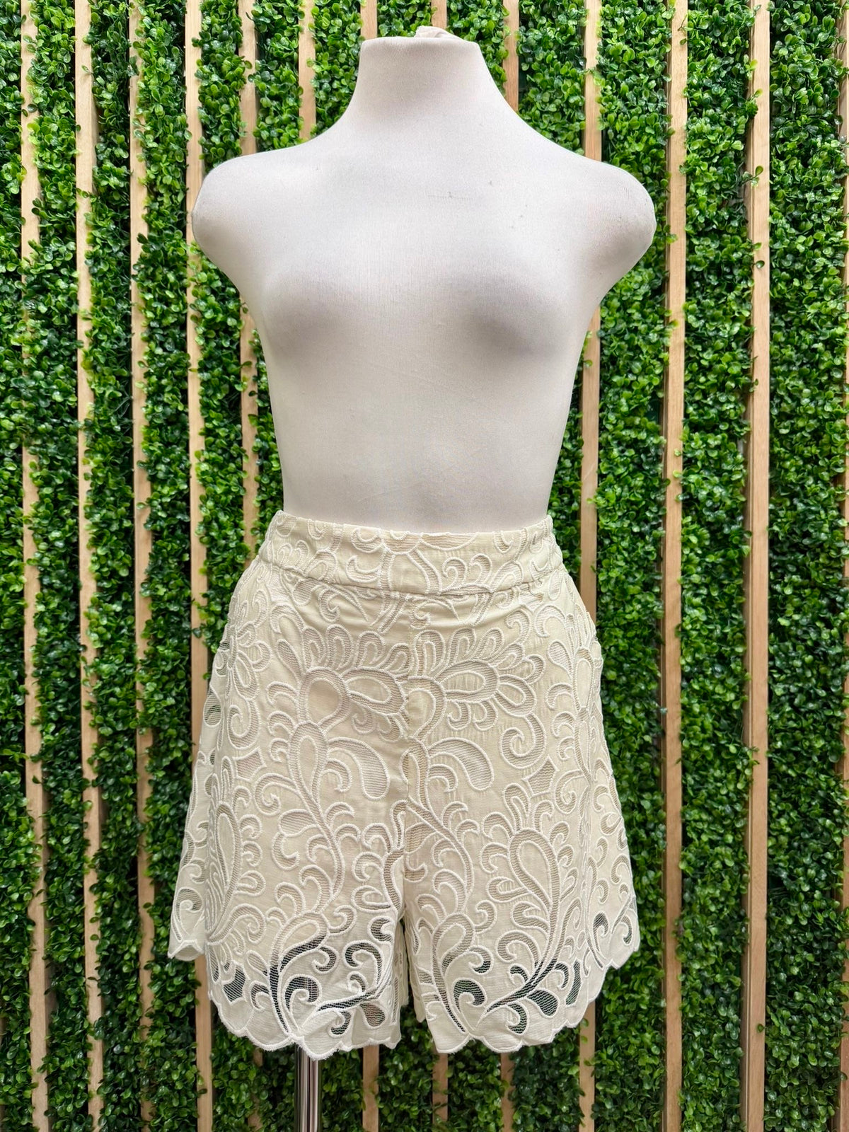Ivory Garden Lace Shorts