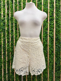 Ivory Garden Lace Shorts