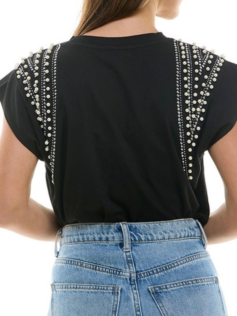 Shoulder Studded Muscle Tee