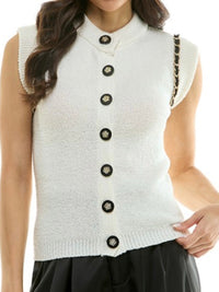Chain Trim Sweater Vest